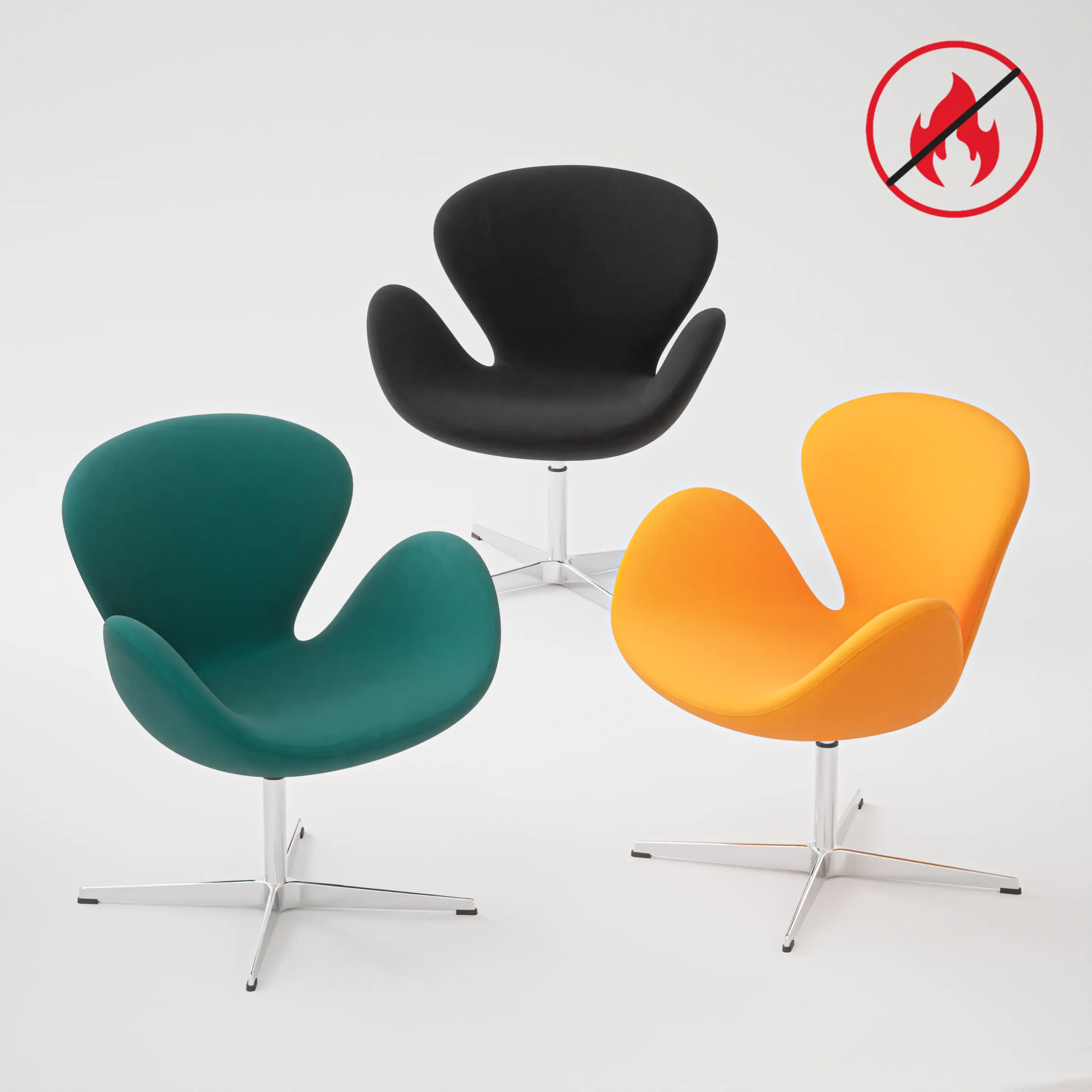 Design Drehstuhl aus Kunstleder - 3 Farben - für Büro, Schule und zuhause