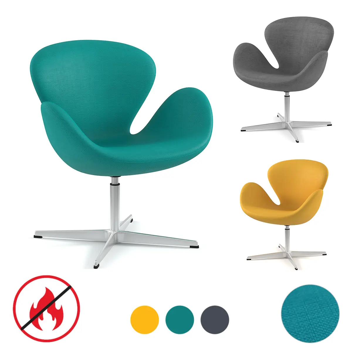 Design Drehstuhl aus Kunstleder für Büro, Schule und zuhause