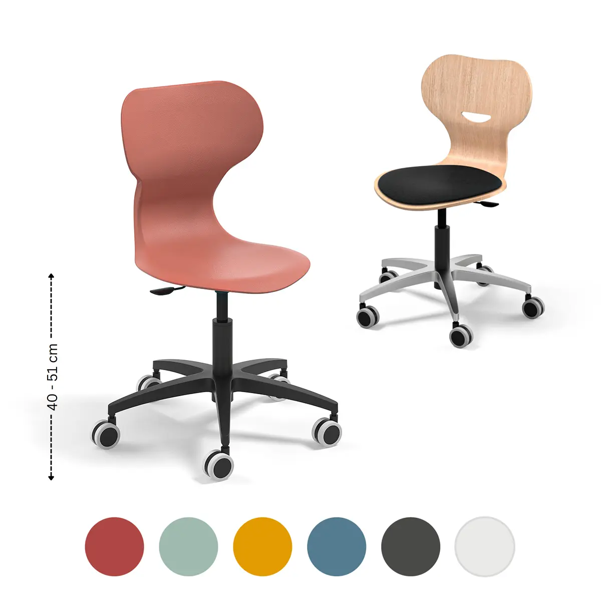 Ergonomischer Schulstuhl - höhenverstellbar 40-51 cm Lordosenstütze