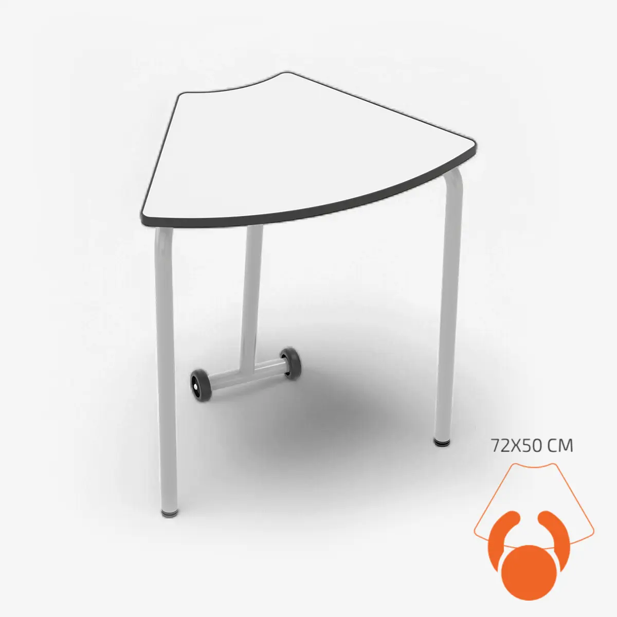 Klappbarer Schultisch Höhenverstellbar in 3 Stufen - Trapezform