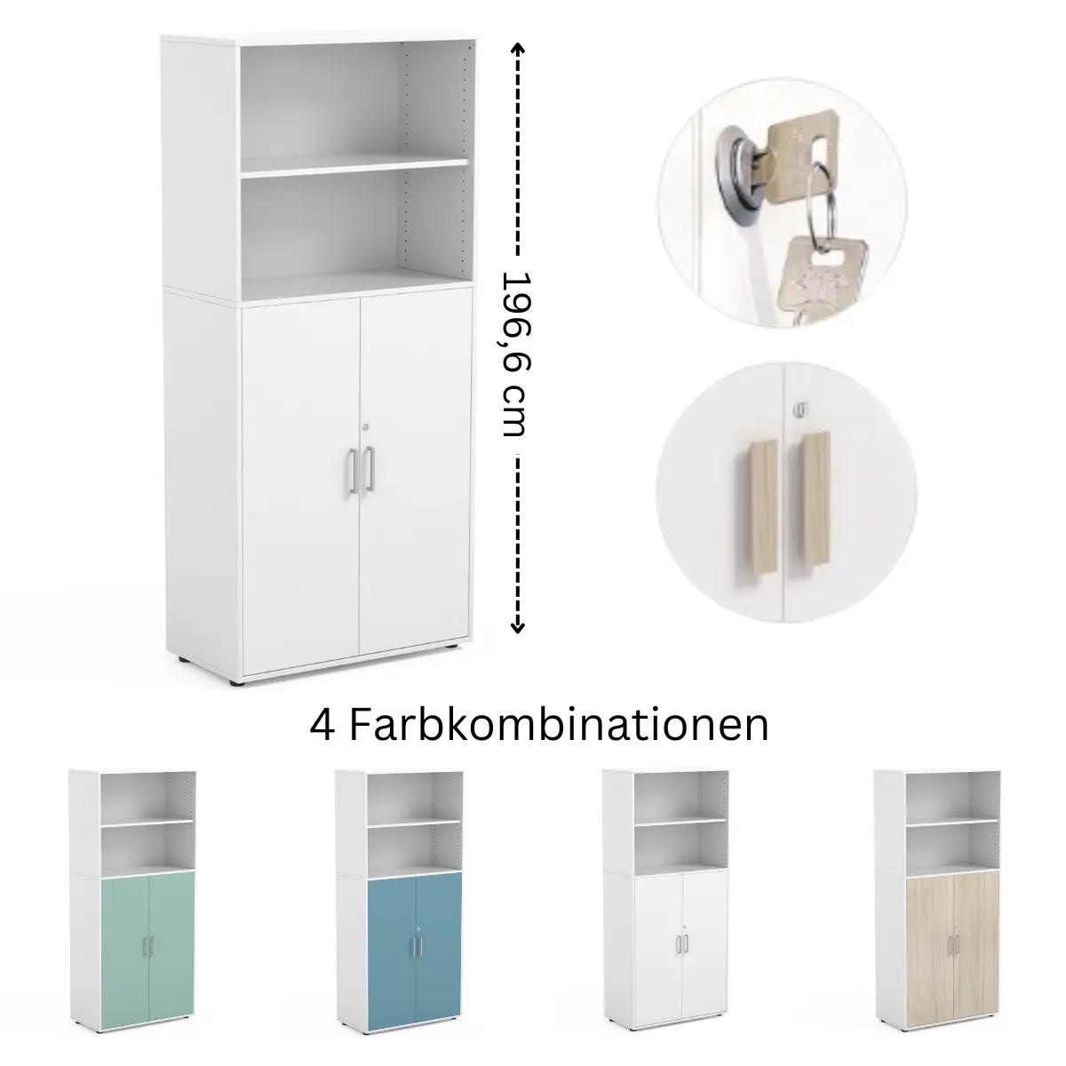 Klassenzimmerschrank - Abschließbare Türen - 5 Fächer