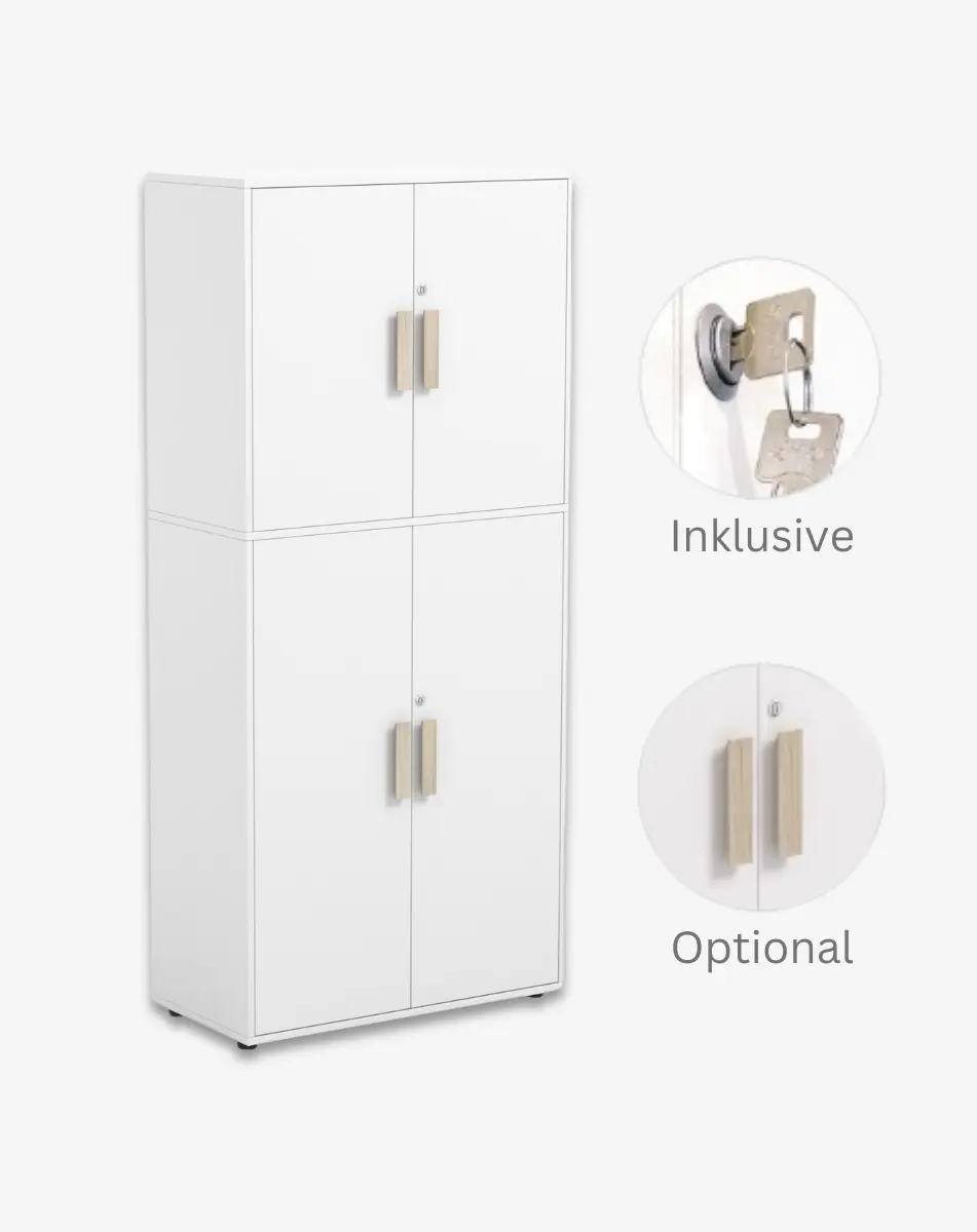 Klassenzimmerschrank abschließbar in verschiedenen Farben und Flügeltüren