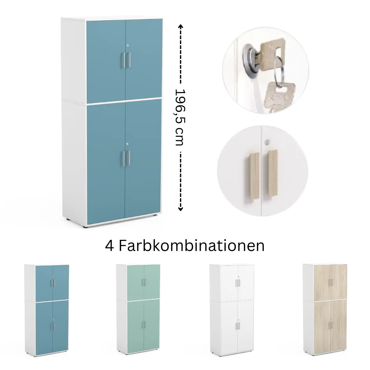 Klassenzimmerschrank abschließbar in verschiedenen Farben