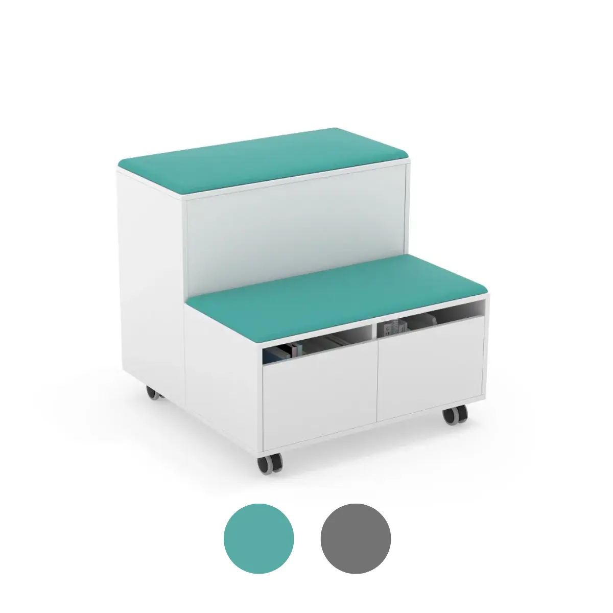 Mobiles Sitzsystem 2-stufig mit Stauraum