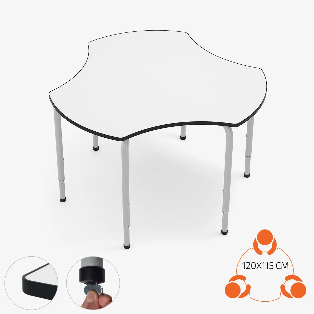 Schüler-Gruppentisch - höhenverstellbar für Schulen und Bildungseinrichtungen