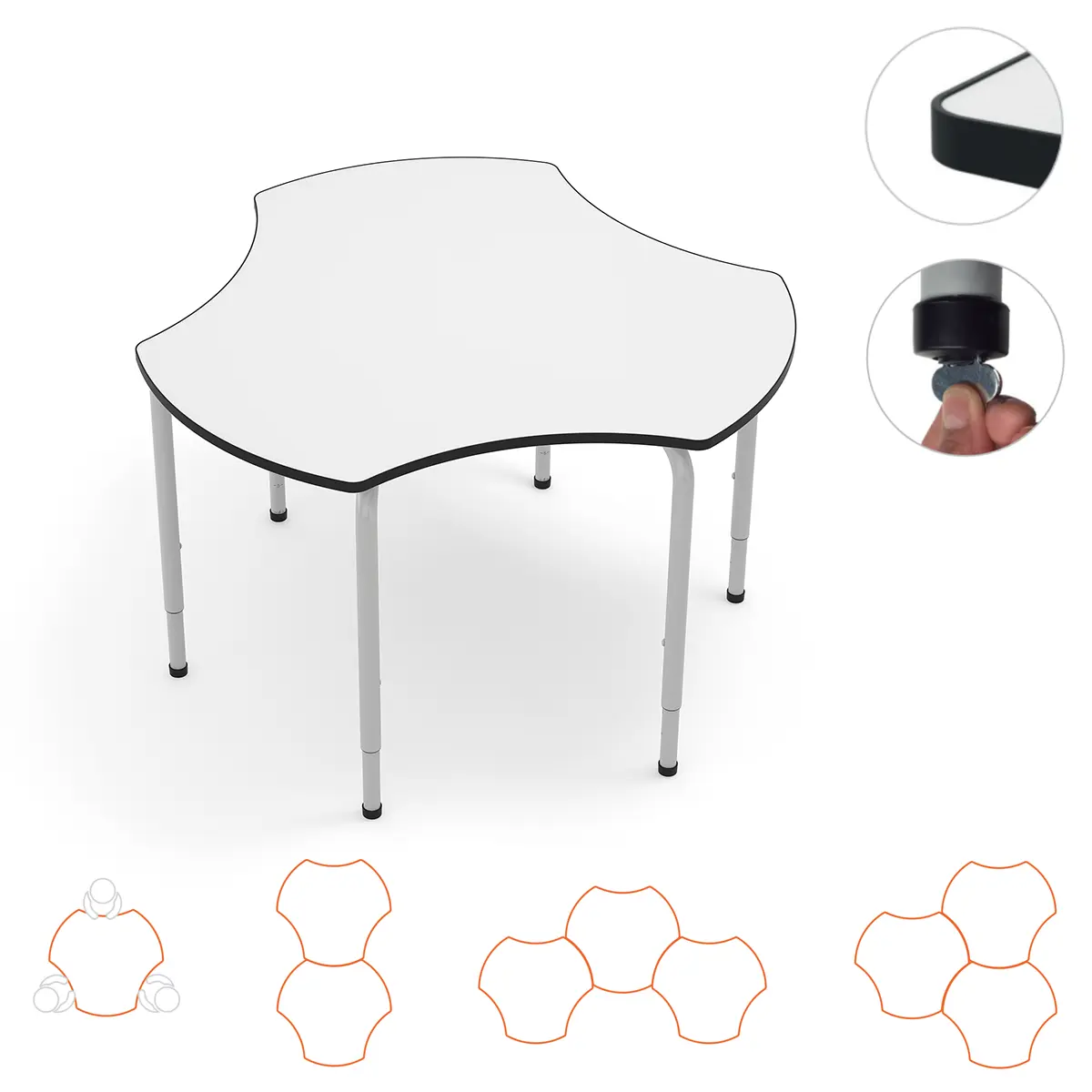 Schüler-Gruppentisch - höhenverstellbar