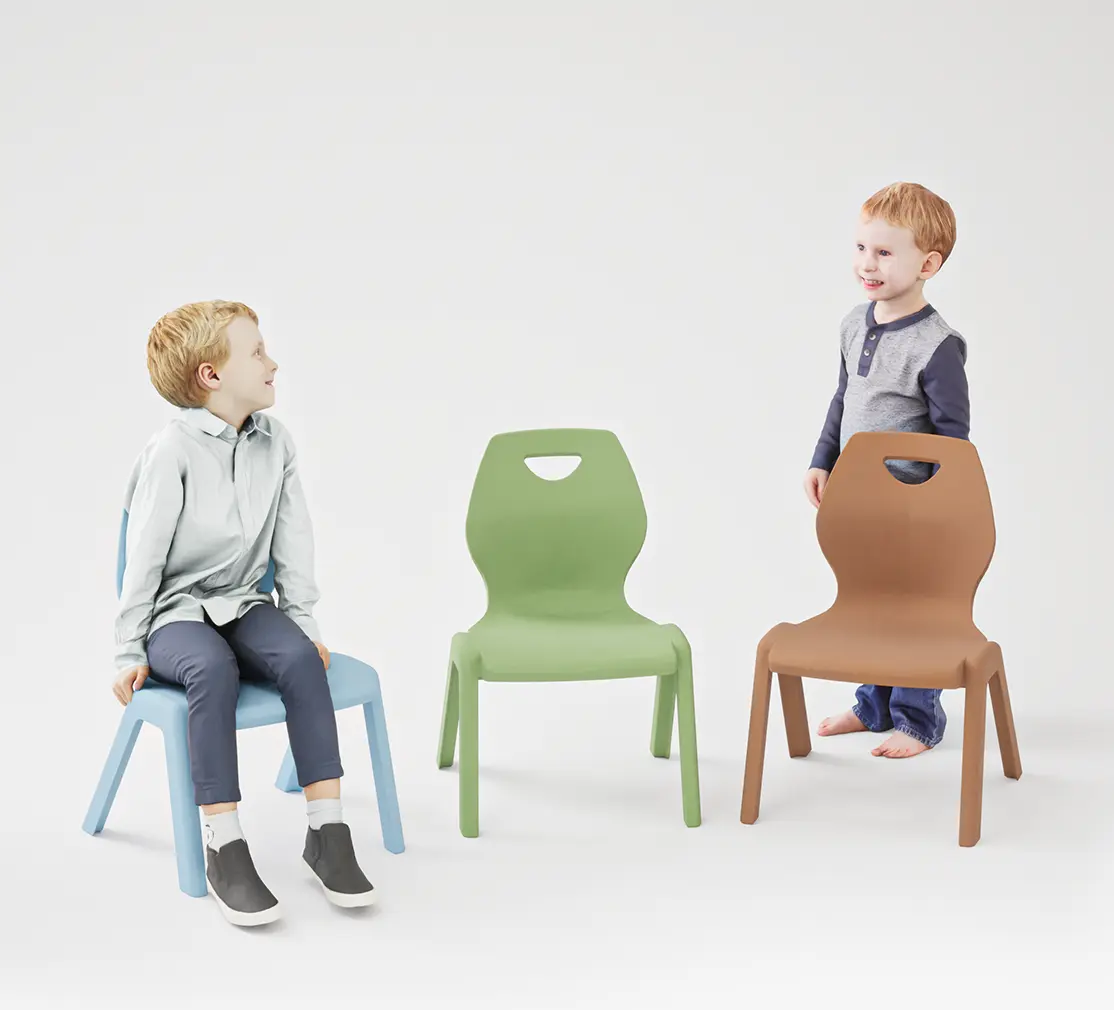 Schul-Kinderstuhl stapelbar für Schulen und Kindergarten - KITA - 3 Farben