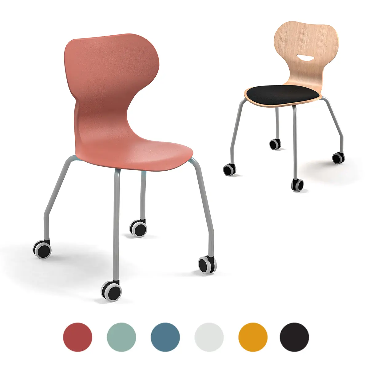 Schulstuhl mit Rollen - stapelbar