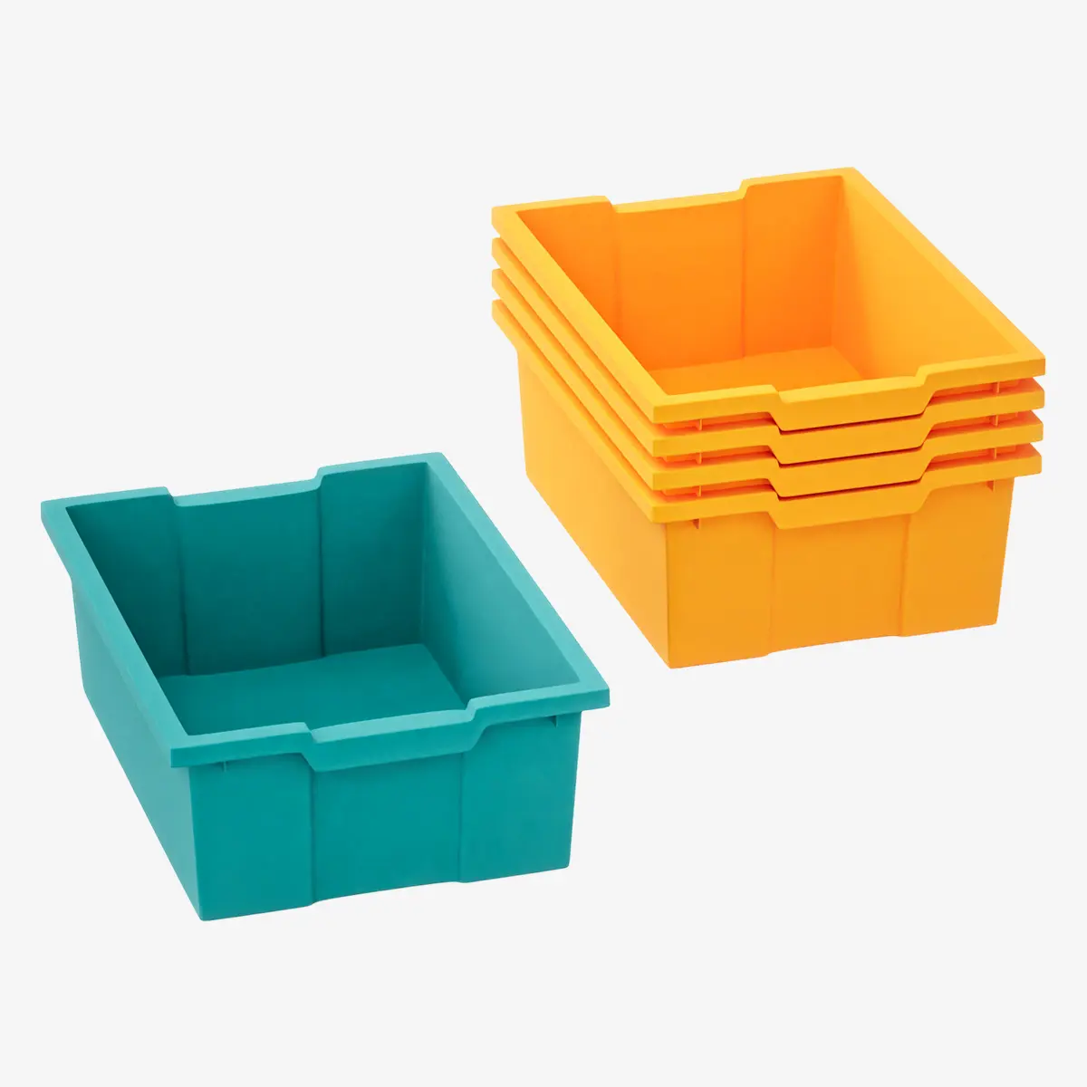 Stapelbare Kunststoffbox 4er Set für Schränke