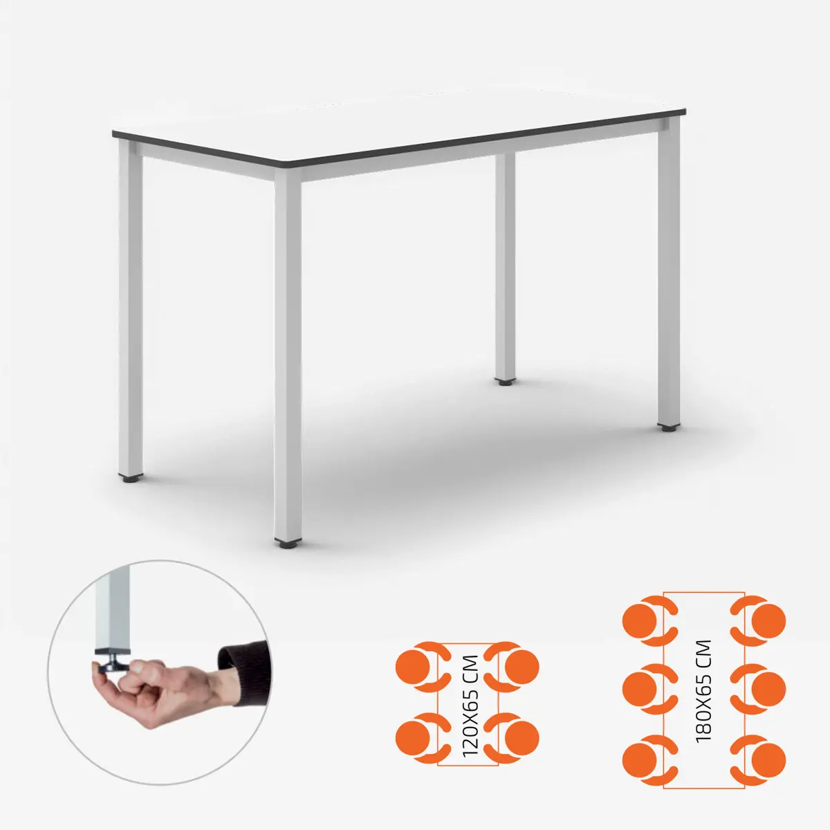 Stehtisch 100 cm Höhe für Schule und Büro in 2 Größen