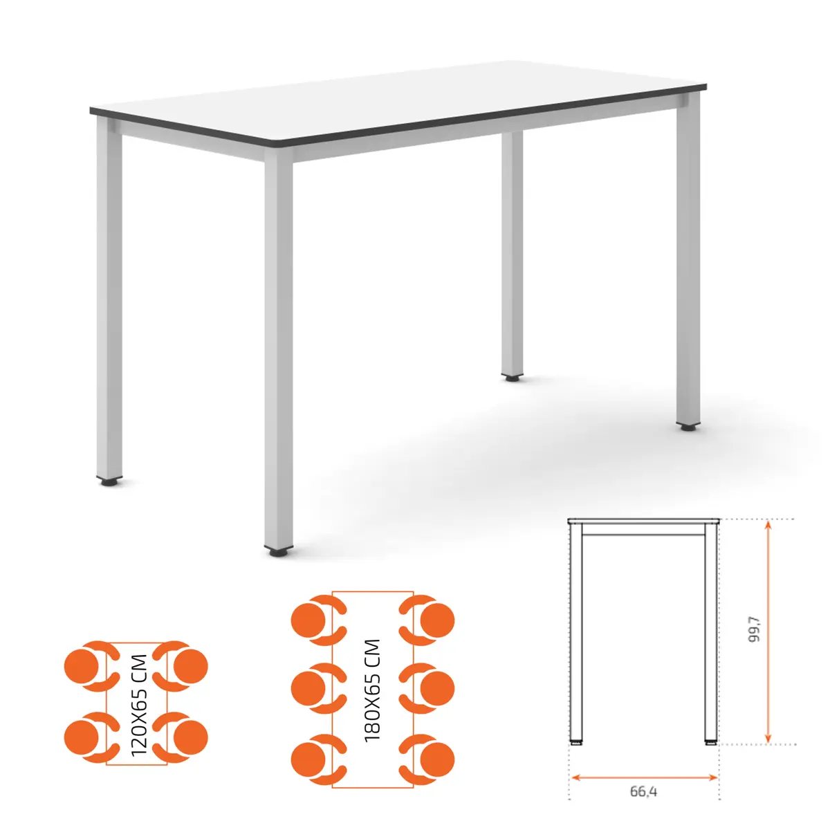 Stehtisch 100 cm Höhe für Schule und Büro