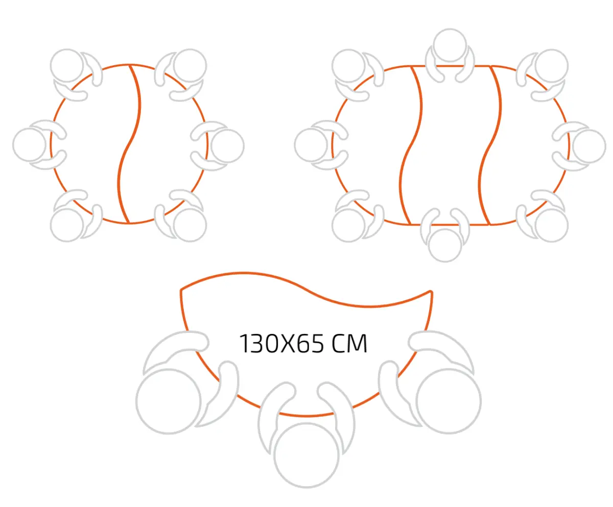 Stelloptionen für halbrunden Schultisch für Klassenzimmer oder innovatives Büro