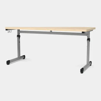 Höhenverstellbarer Schülertisch in Buche – Doppeltisch 130 × 55 cm