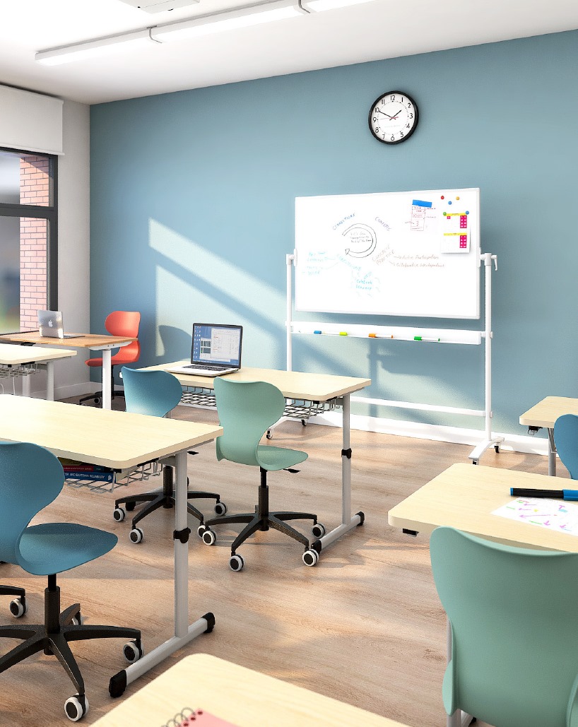 Moderne Schuleinrichtung mit ergonomischen Möbeln